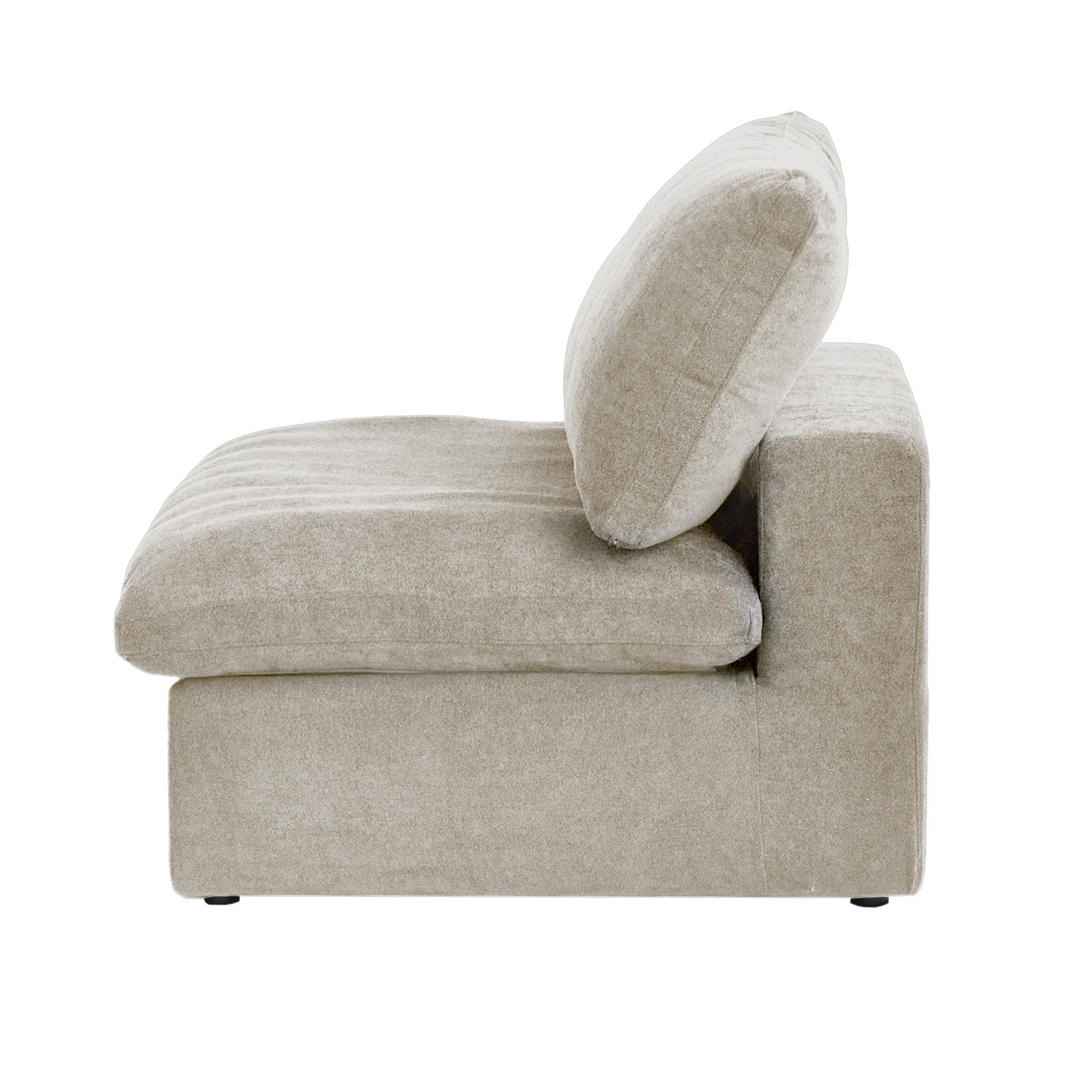 Modular Washable Cloud Armless Chair in Khaki