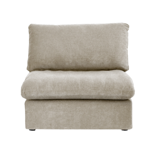 Modular Washable Cloud Armless Chair in Khaki