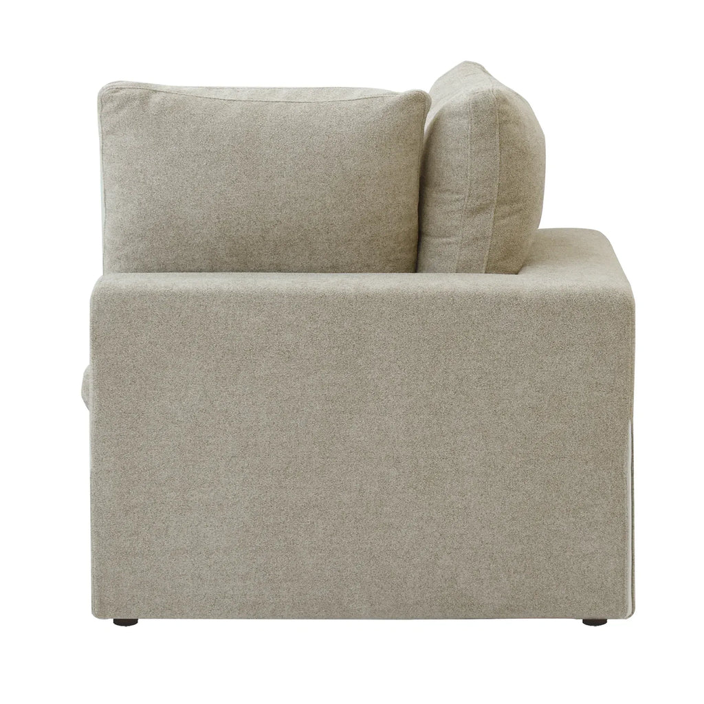 Modular Washable Cloud End Chair - Left in Khaki