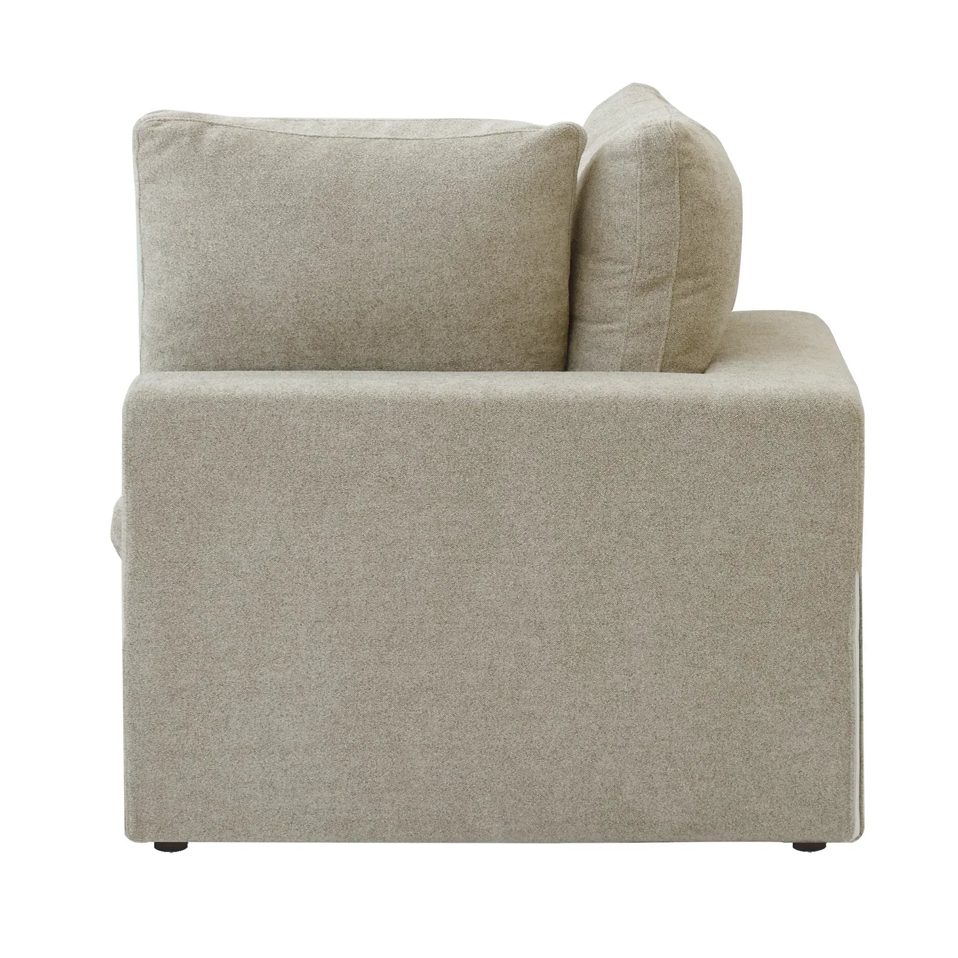 Modular Washable Cloud End Chair - Right in Khaki
