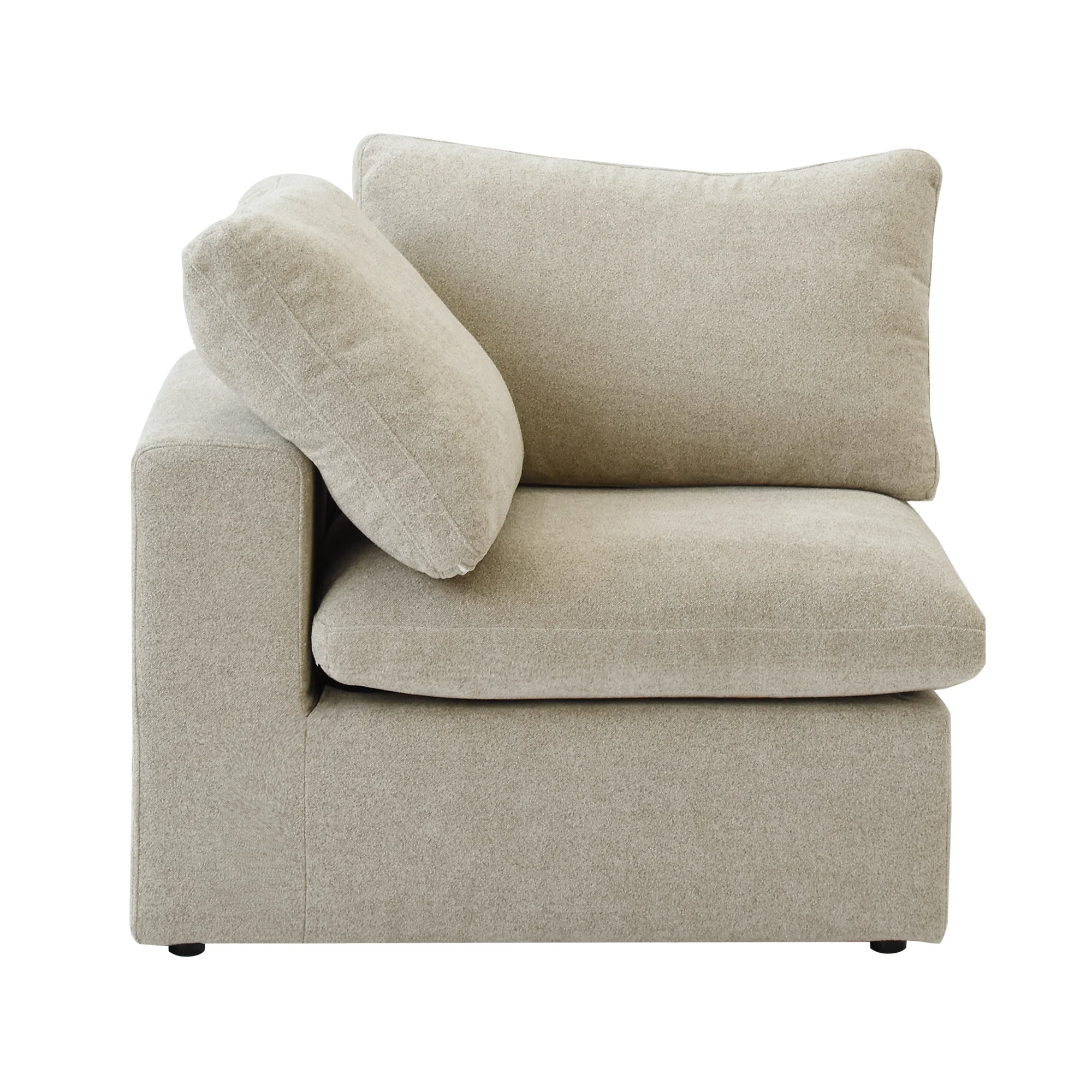Modular Washable Cloud End Chair - Right in Khaki