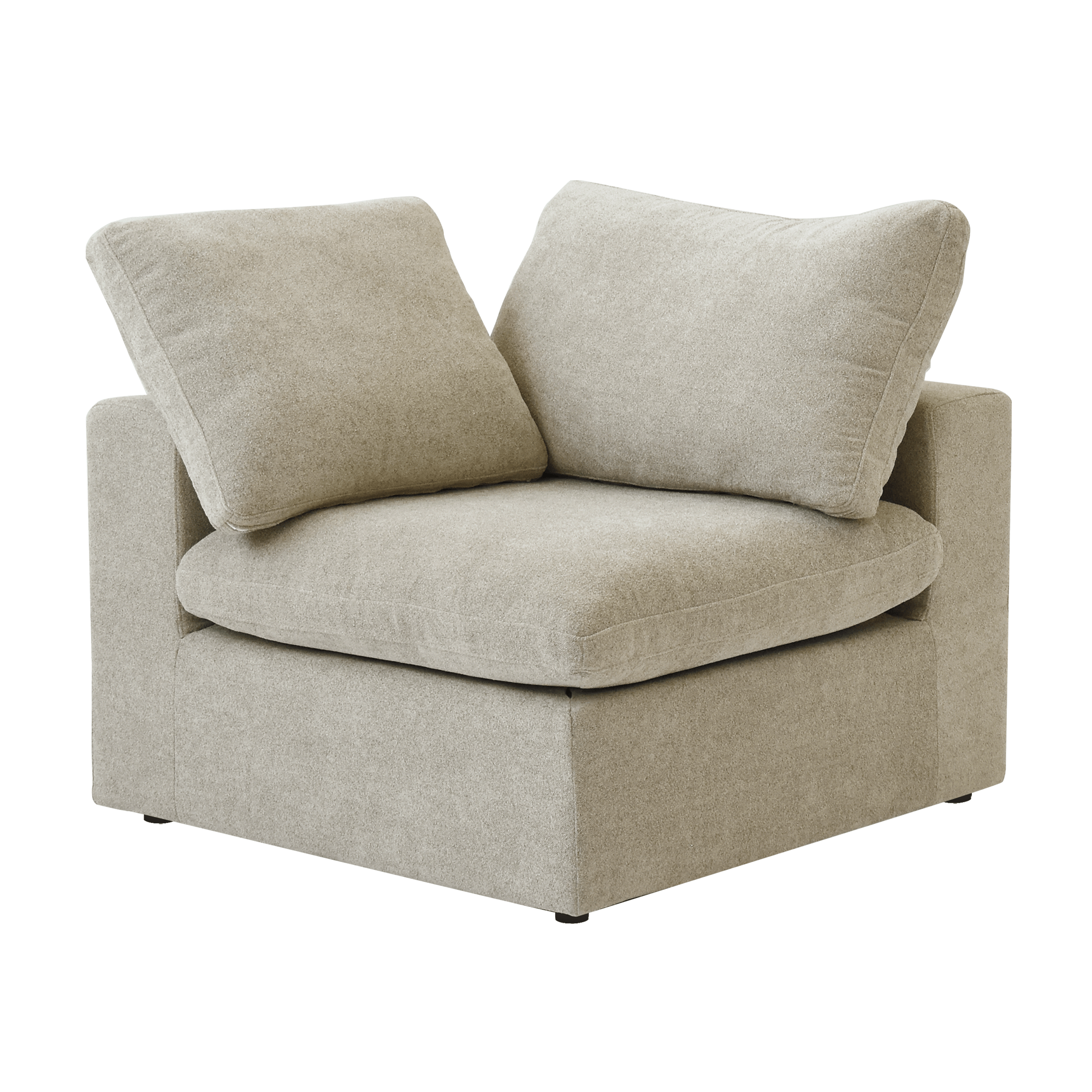 Modular Washable Cloud End Chair - Right in Khaki