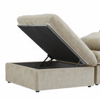 Modular Washable Cloud Ottoman in Khaki