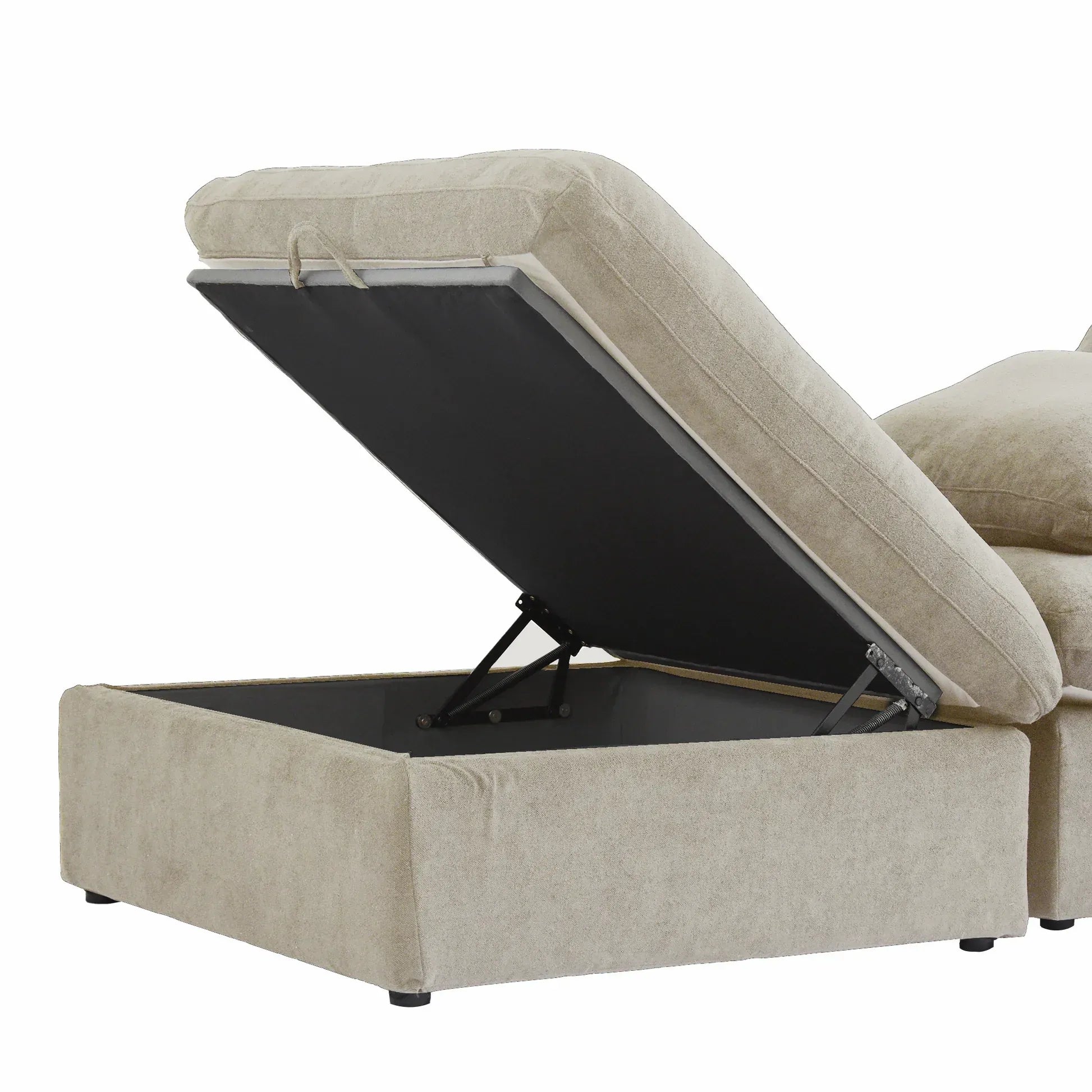 Modular Washable Cloud Ottoman in Khaki