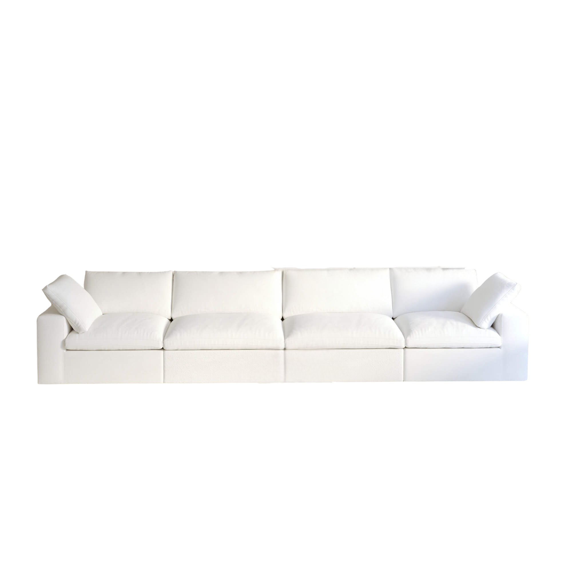 White sectional sofa on a white background