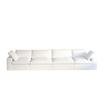 White sectional sofa on a white background