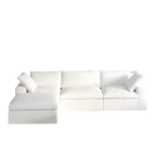 White L-shaped modular sofa on a white background