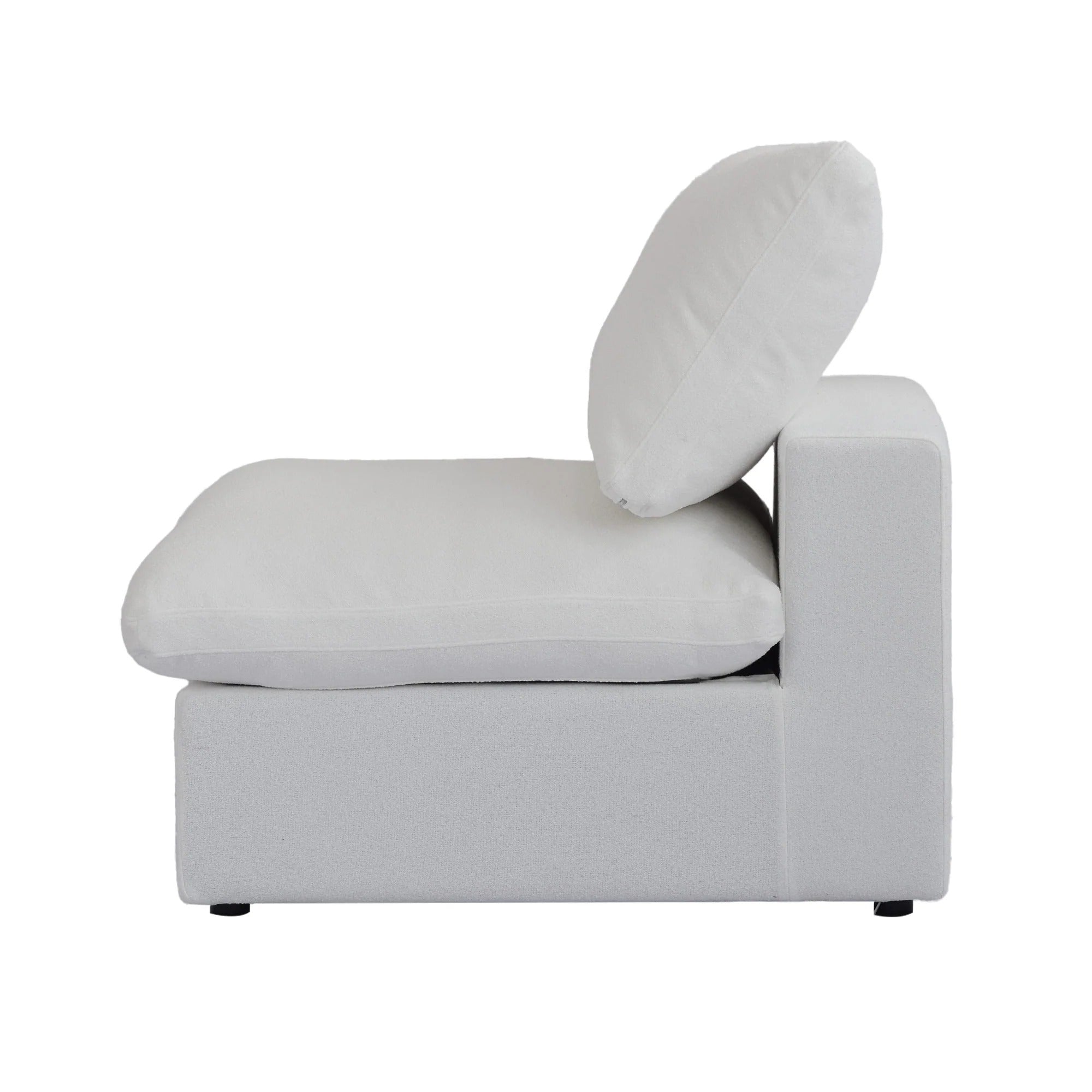 Modular Washable Cloud Armless Chair in White