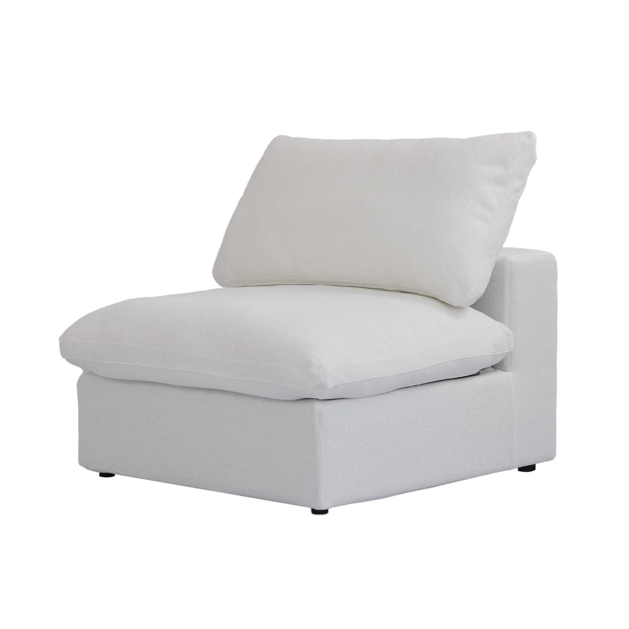 Modular Washable Cloud Armless Chair in White