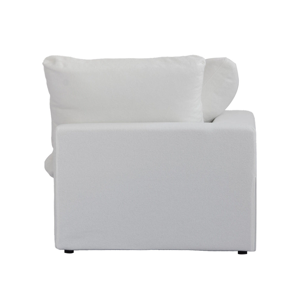 Modular Washable Cloud End Chair - Left in White