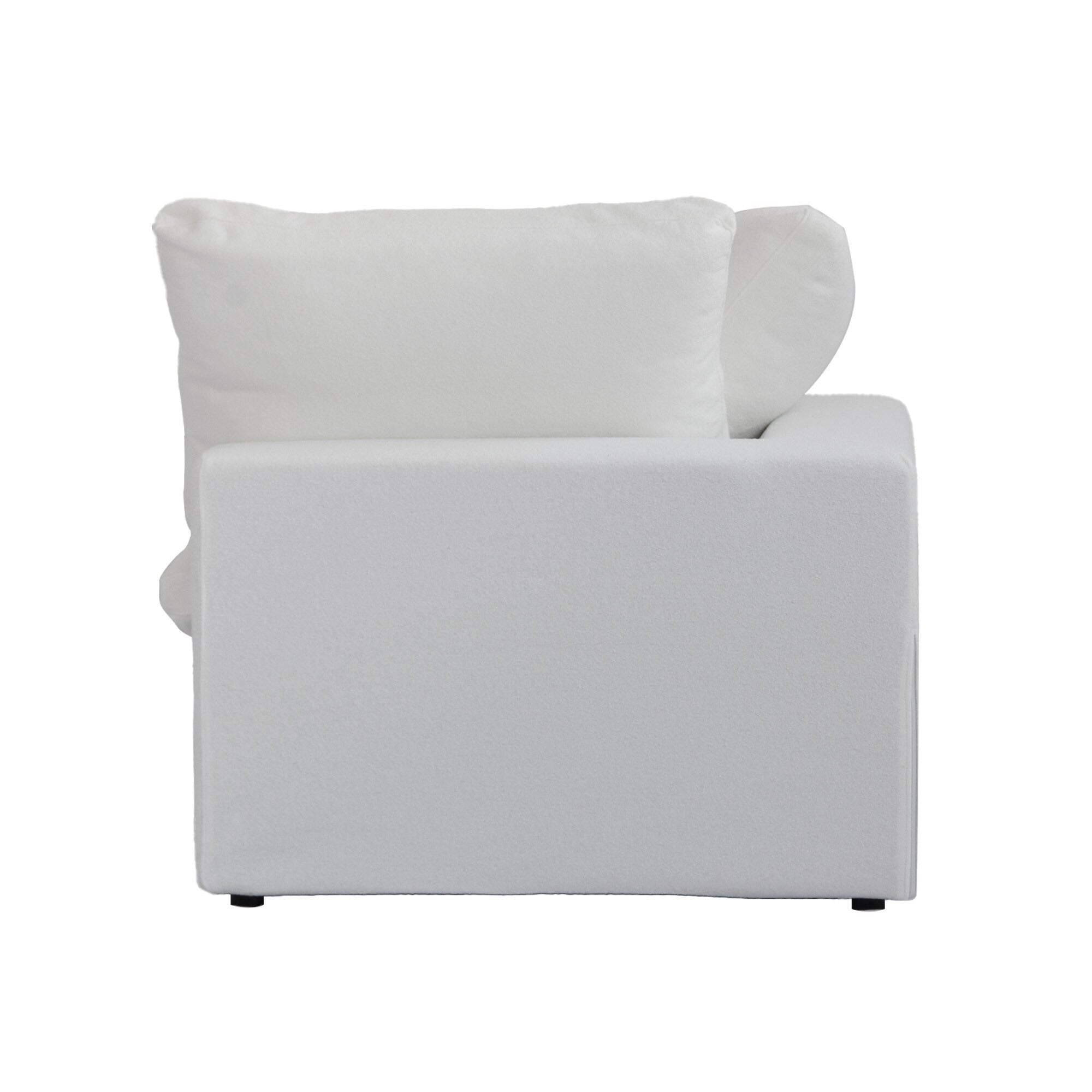 Modular Washable Cloud End Chair - Right in White
