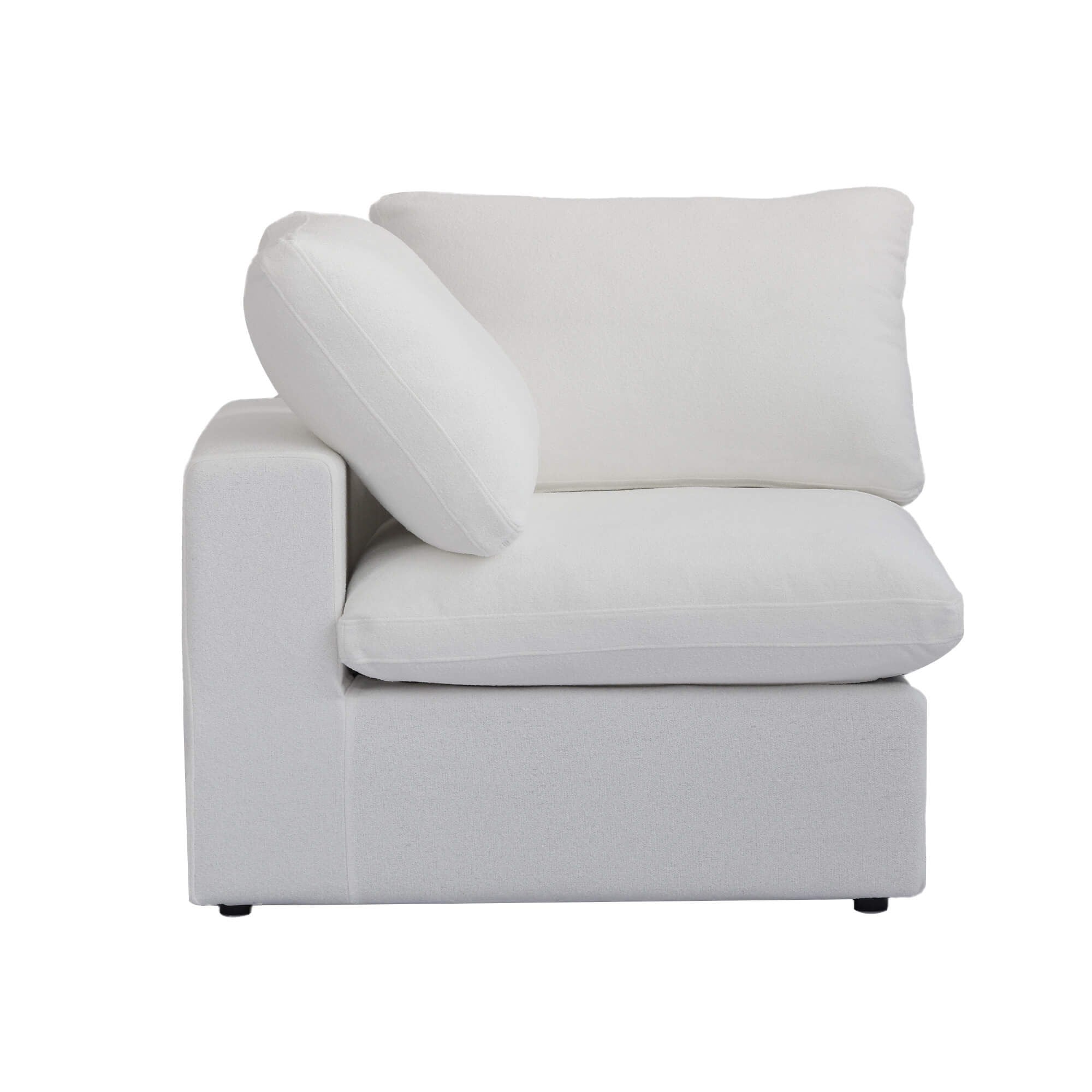 Modular Washable Cloud End Chair - Right in White