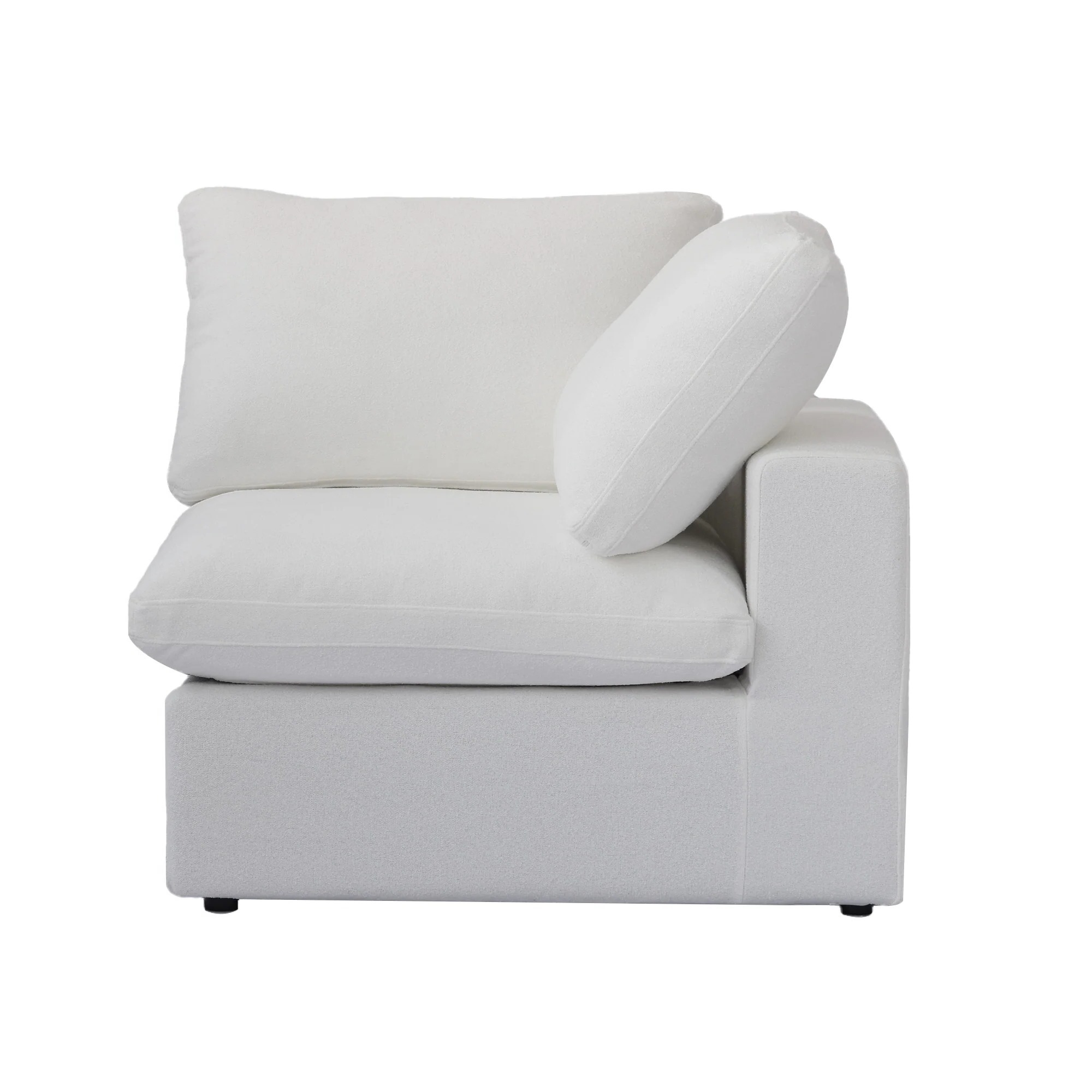 Modular Washable Cloud End Chair - Left in White