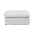White ottoman with a hidden storage on a white background