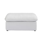 White ottoman with a hidden storage on a white background