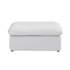 White ottoman with a hidden storage on a white background