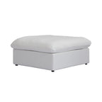 White ottoman with a hidden storage on a white background