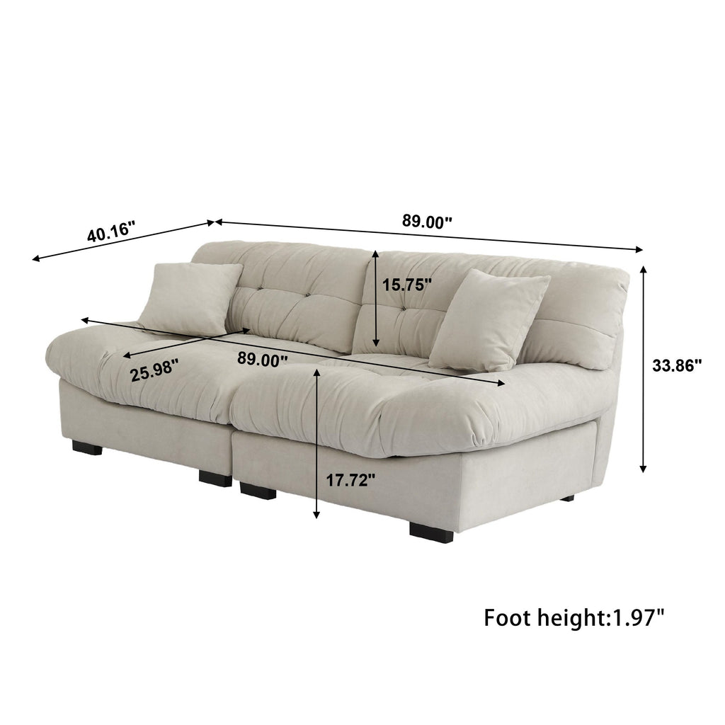 Modular Split Sofa - 89" in Beige