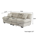 Modular Split Sofa - 89" in Beige