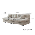 Modular Split Sofa - 105" in Beige