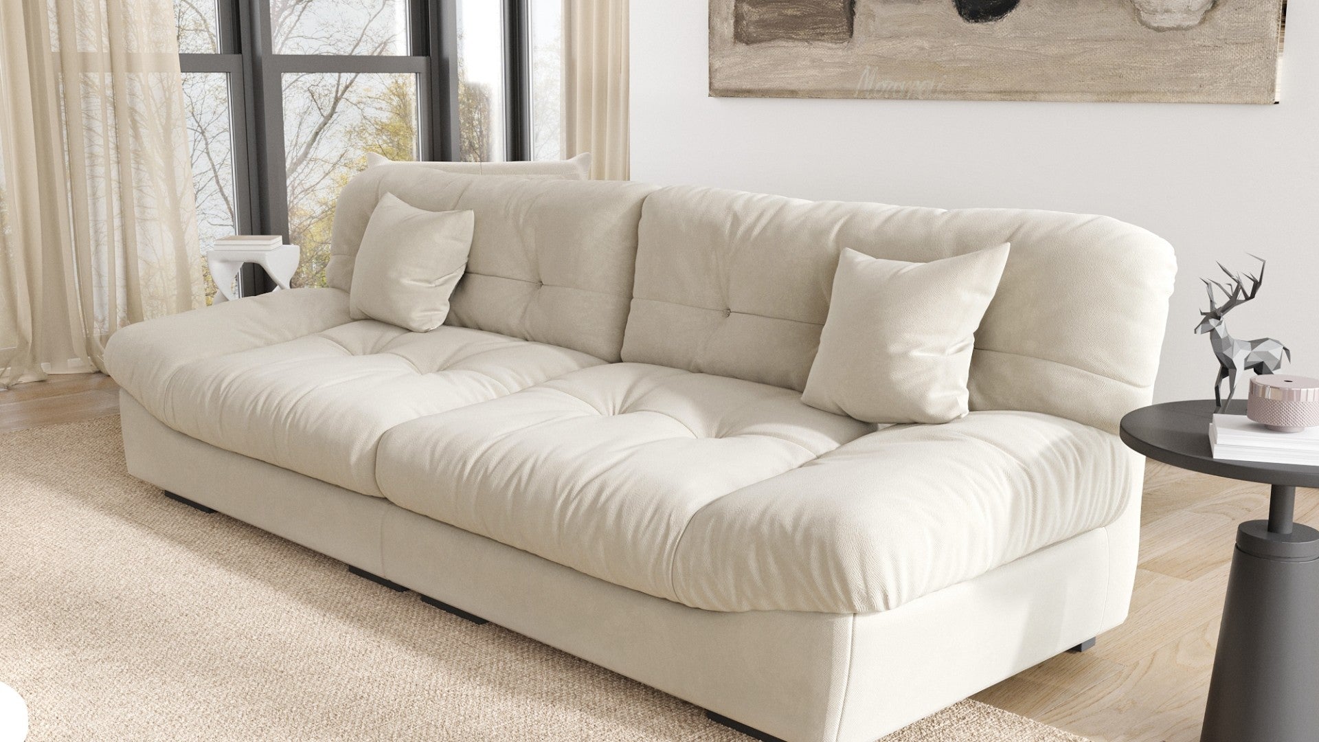 115-inch Suede Sofa | Souriant - Divan Dreams