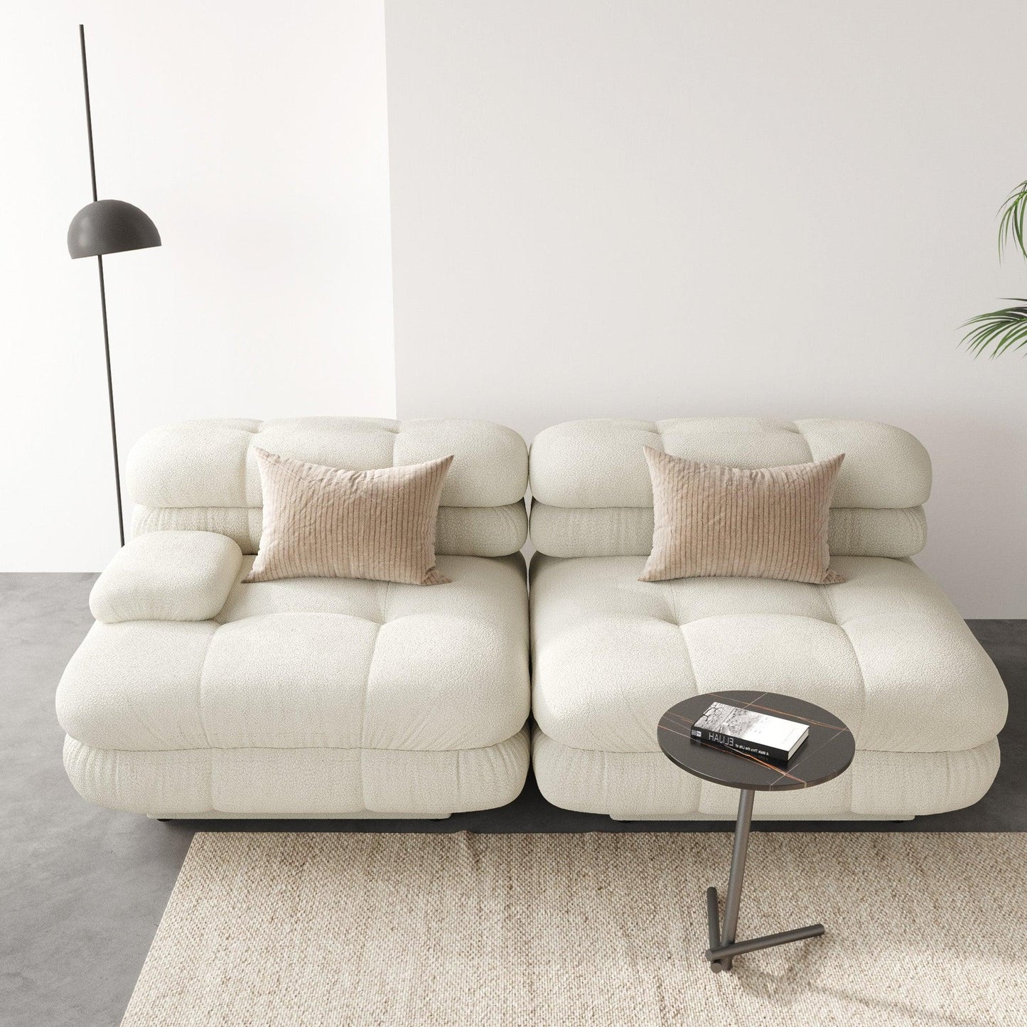 Loveseat Teddy Velvet Sectional Modular Sofa | Moderne - Divan Dreams