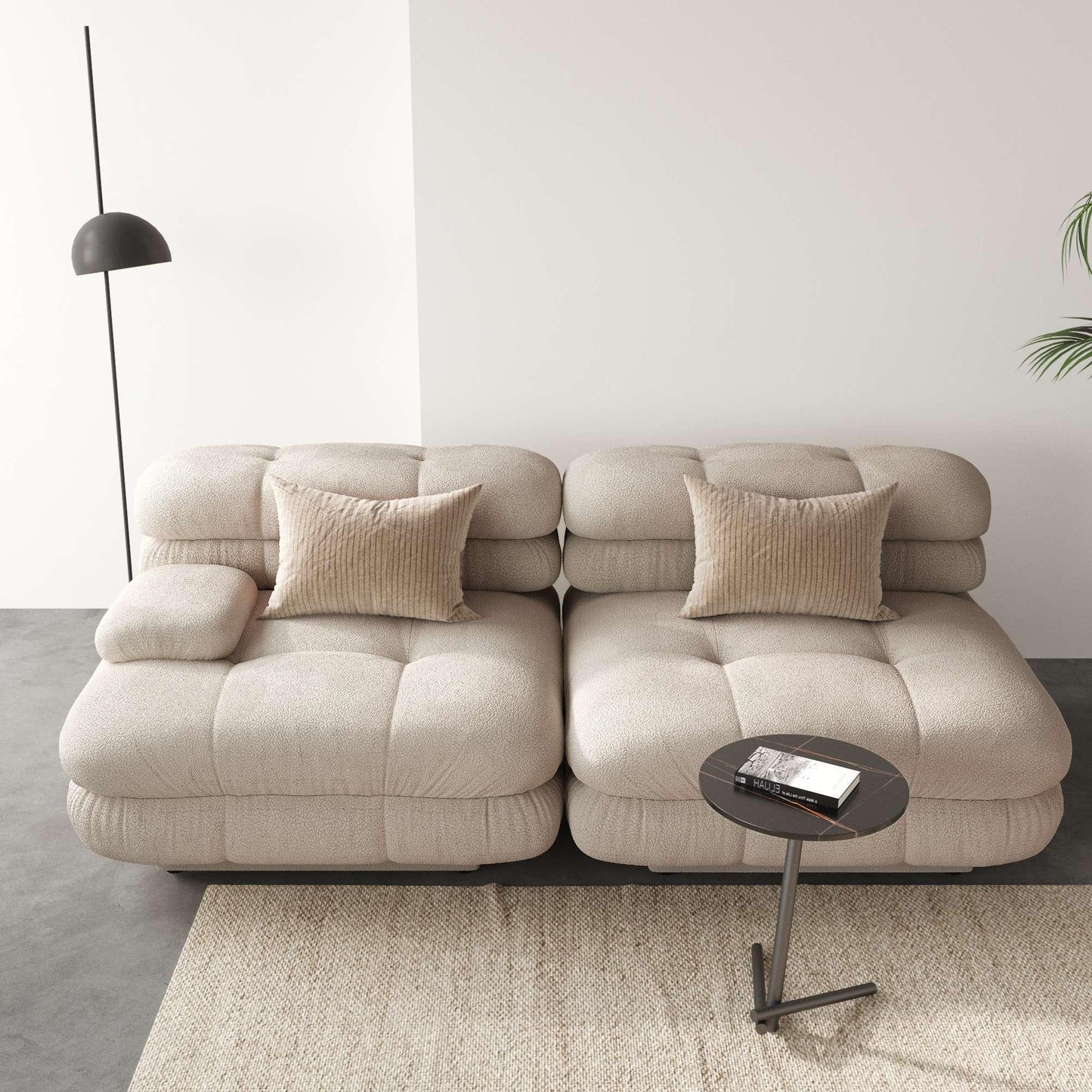 Loveseat Teddy Velvet Sectional Modular Sofa | Moderne - Divan Dreams