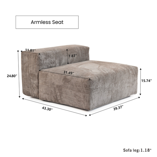 Armless Seat | Teddy