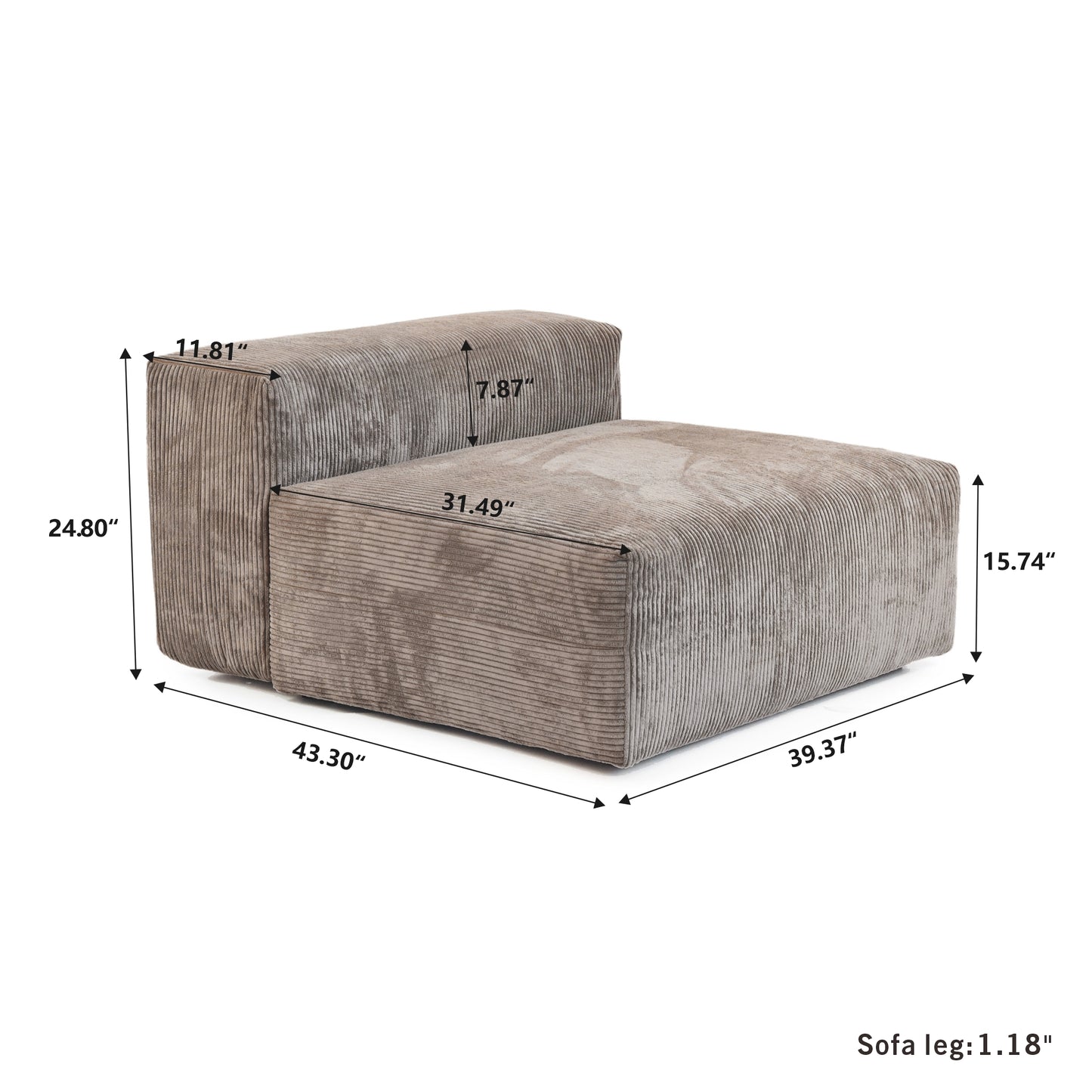 Corduroy Modular Sectional Sofa | Teddy - Divan Dreams