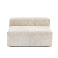 Beige corduroy armless sectional module