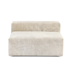 Beige corduroy armless sectional module