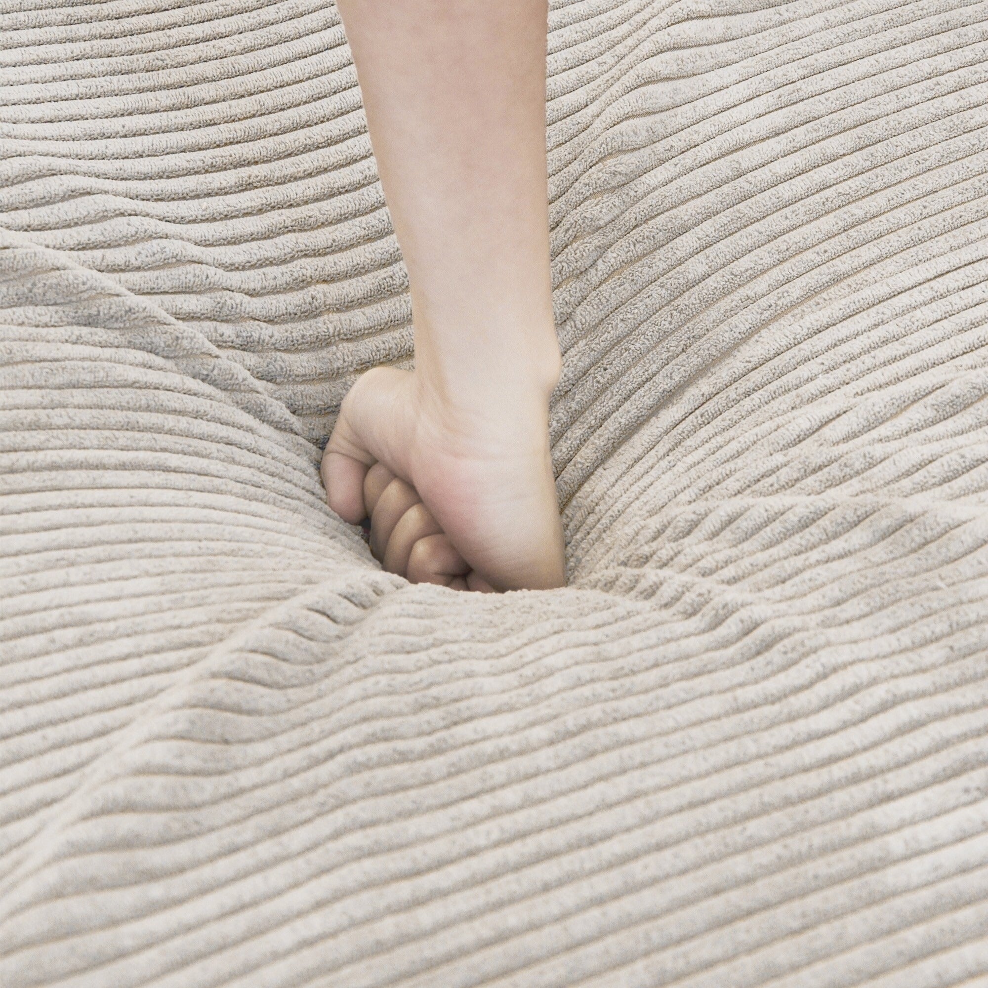 Modular Washable Oversized Corner Chair in Beige