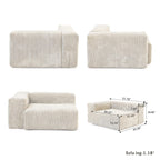 Modular Washable Oversized Corner Chair in Beige