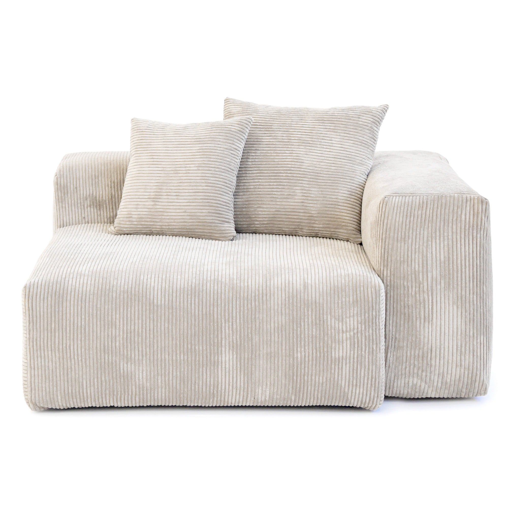 Modular Washable Oversized End Chair - Left in Beige