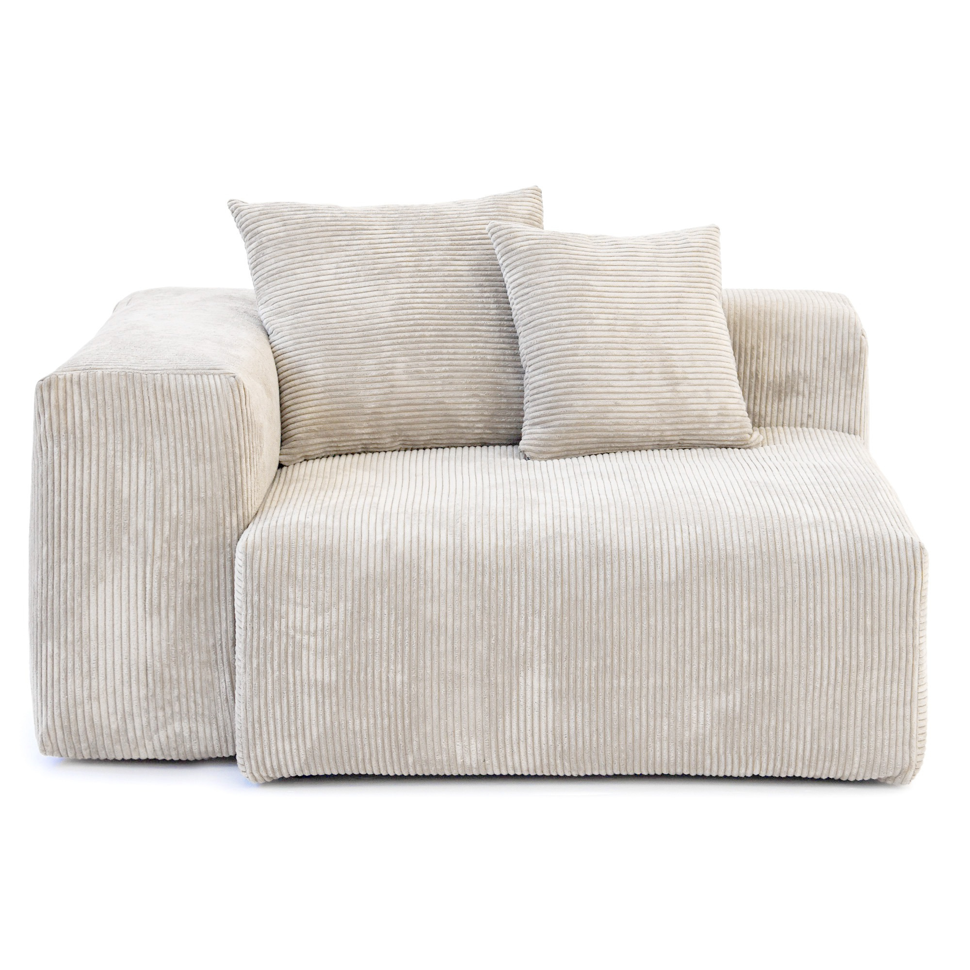 Modular Washable Oversized Corner Chair in Beige