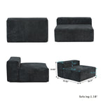 Modular Washable Oversized Armless Chair in Black