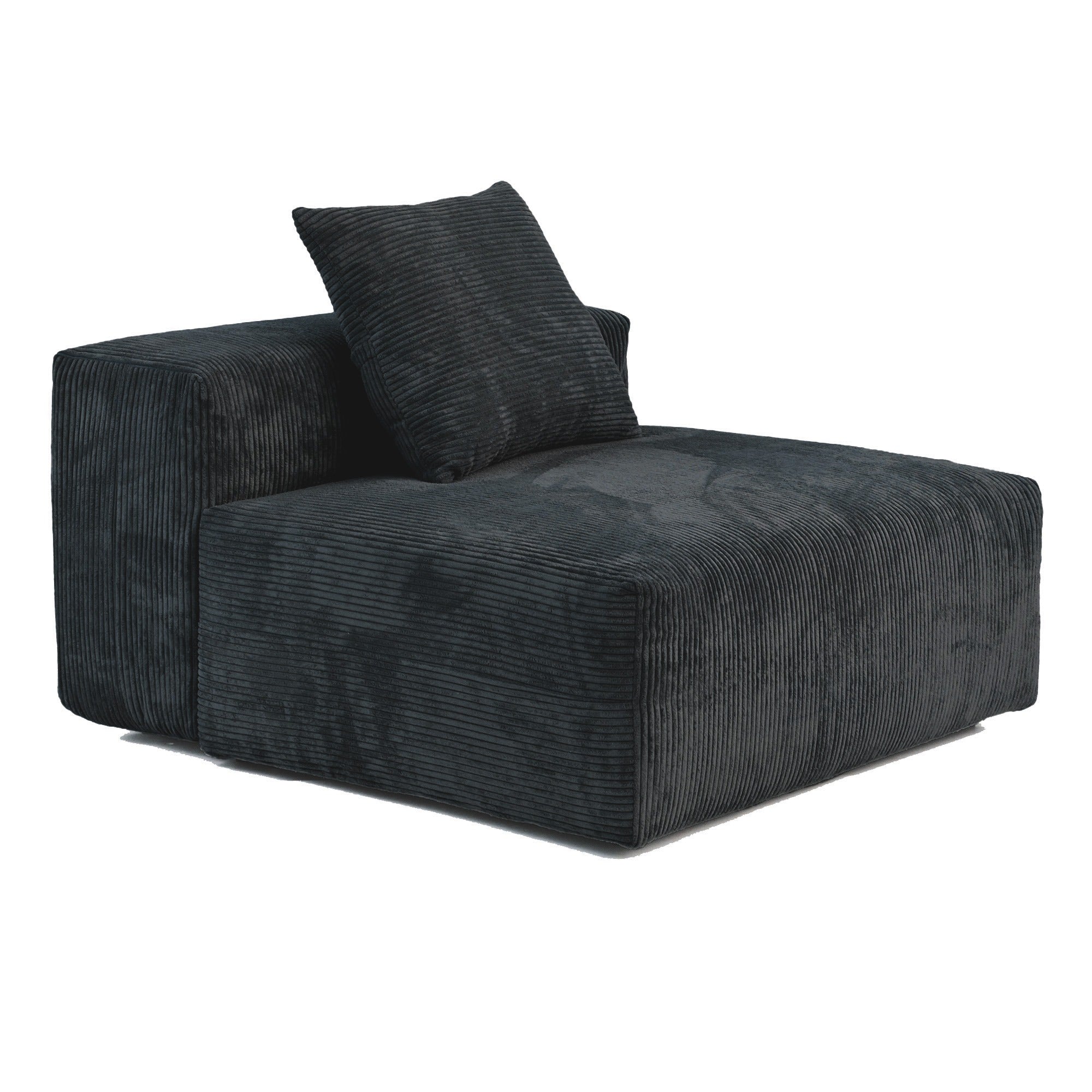Slipcover Only - Modular Washable Oversized Armless Chair in Black