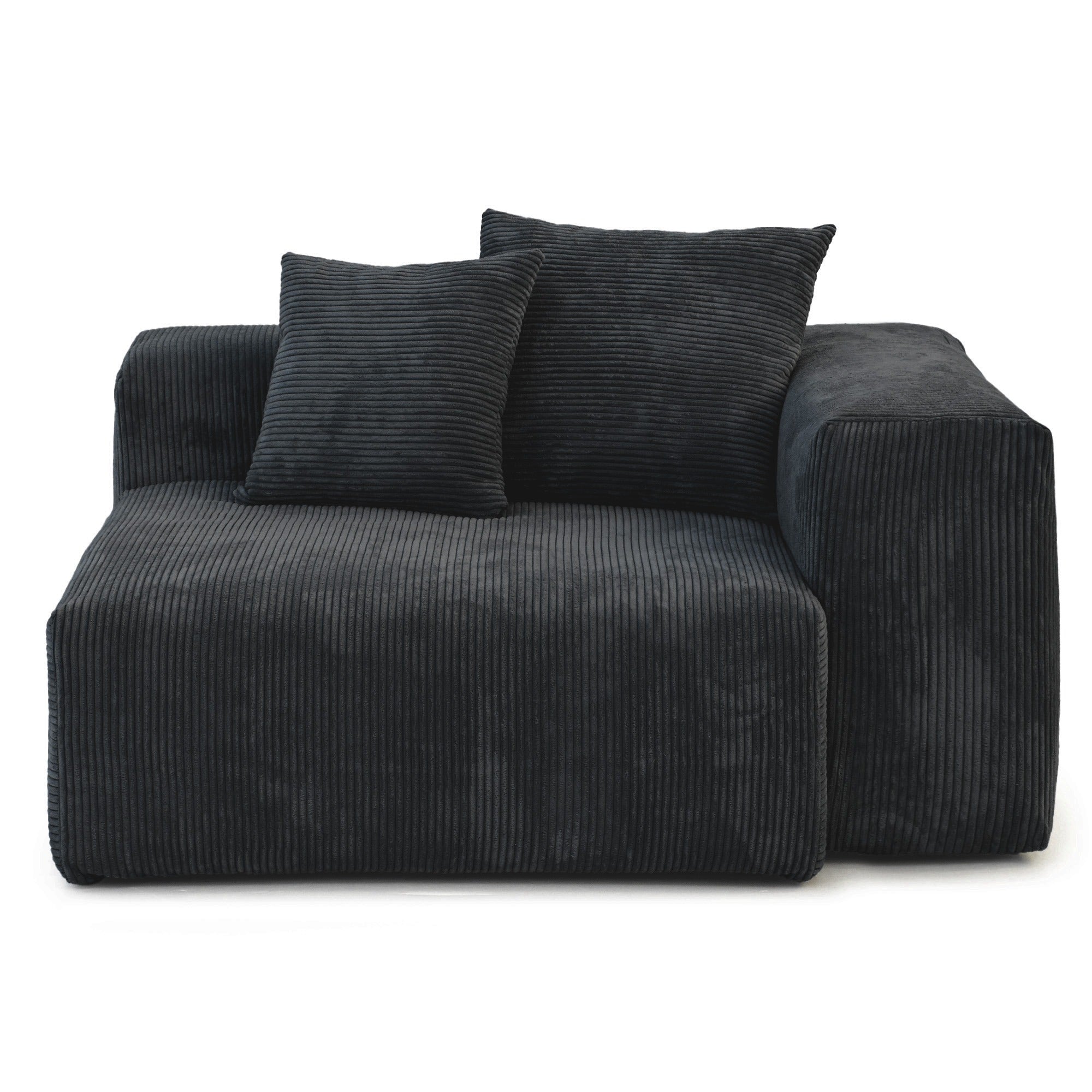 Modular Washable Oversized End Chair - Left in Black