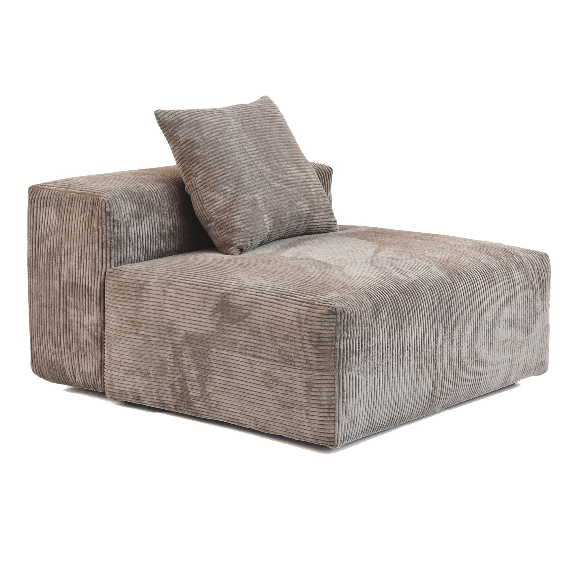 Slipcover Only - Modular Washable Oversized Armless Chair in Brown