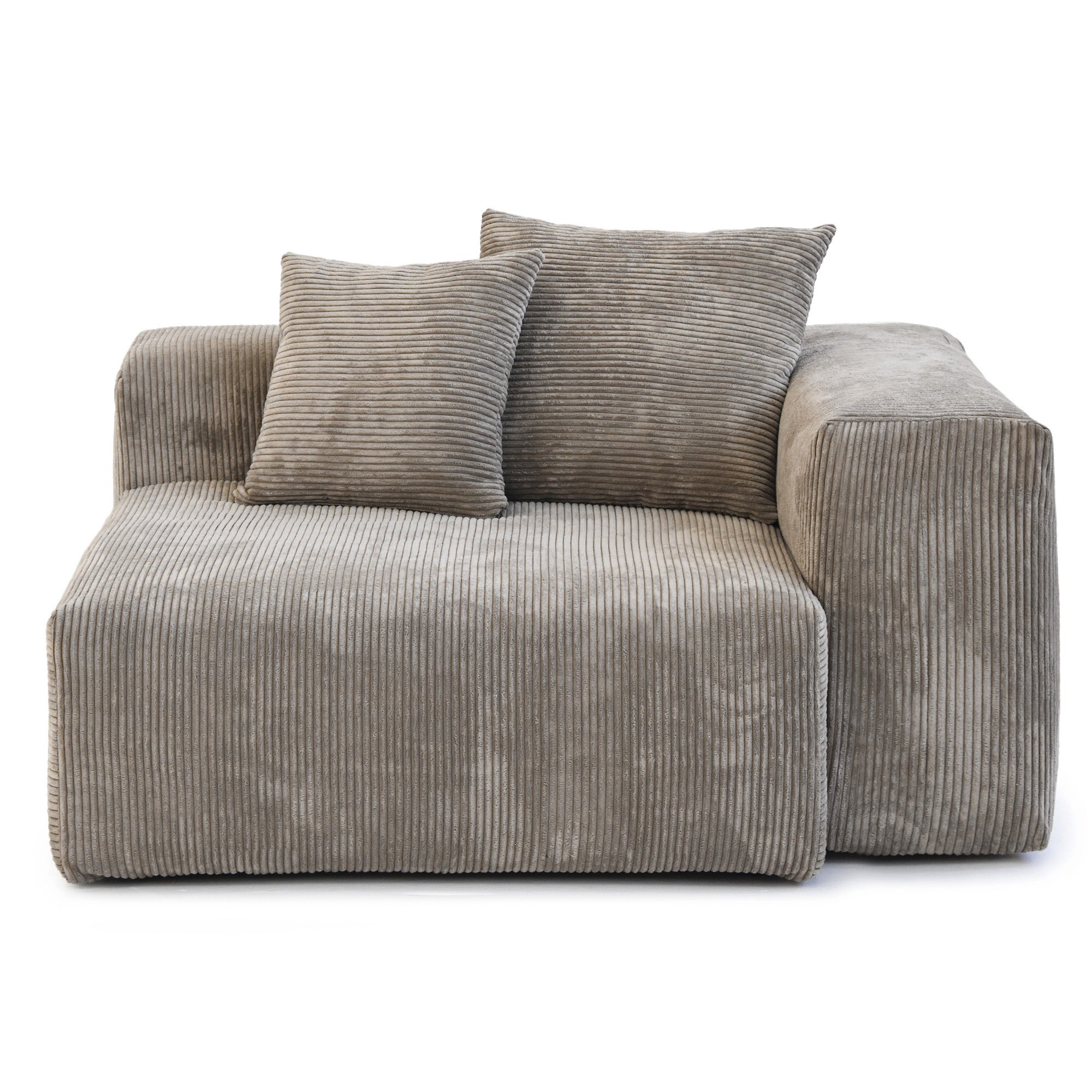 Modular Washable Oversized End Chair - Left in Brown