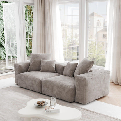 Loveseat Corduroy Sectional Sofa | Teddy - Divan Dreams