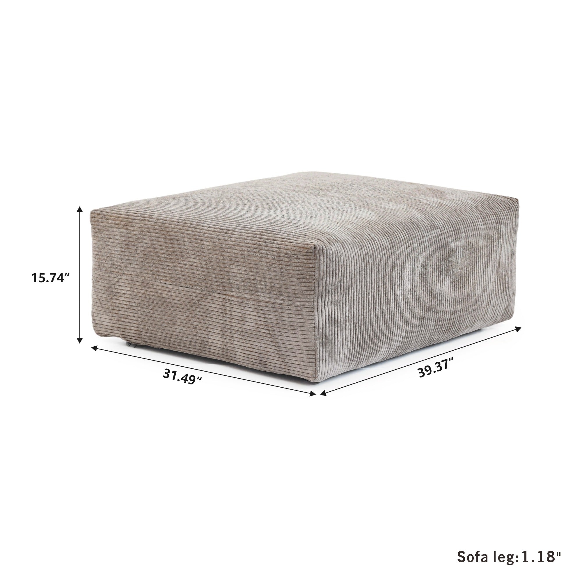 Modular Washable Oversized Ottoman in Black