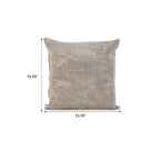 Brown small corduroy pillow with dimensions on a white background