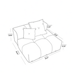 Modular Oversized Tufted Armless Chair in White