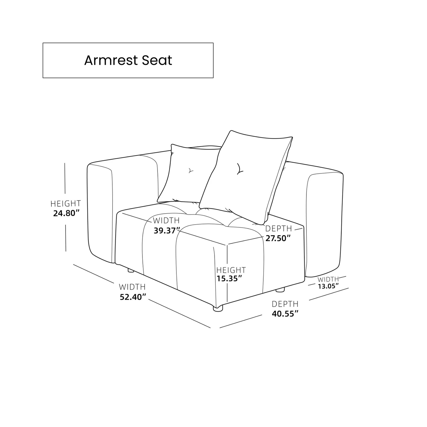 Armrest Seat Interchangeable