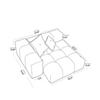 Modular Oversized Tufted Deep End Chair - Left in White