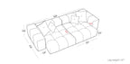 Image of dimensions for loveseat with armrests Strata Modular sofa