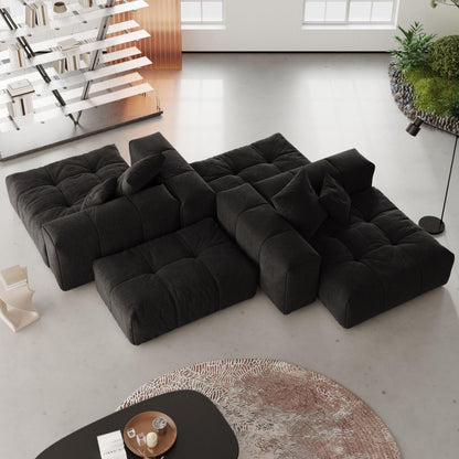 4-Piece Cotton Linen Modular Sectional Sofa Set | Strata Modular - Divan Dreams
