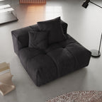 Modular Oversized Tufted Armless Chair in Black