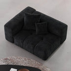 Modular Oversized Tufted End Chair - Right in Black